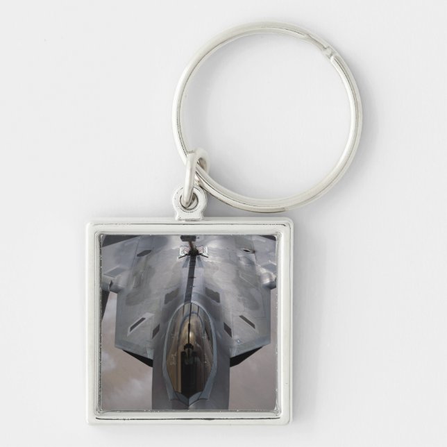 A US Air Force F-22 Raptor is refueled Keychain (Front)