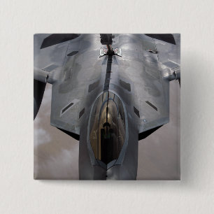 A US Air Force F-22 Raptor is refueled Pinback Button