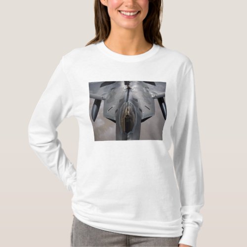 A US Air Force F_22 Raptor is refueled T_Shirt