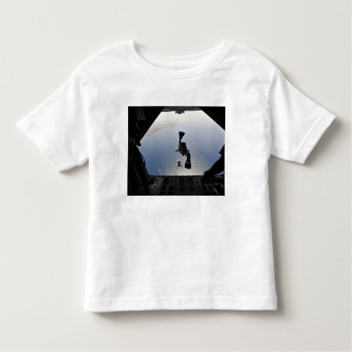 A US Air Force pararescueman jumping out Toddler T_shirt