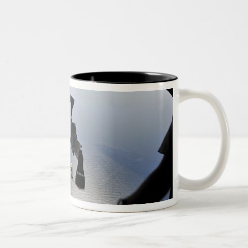 A US Air Force pararescueman jumping out Two_Tone Coffee Mug