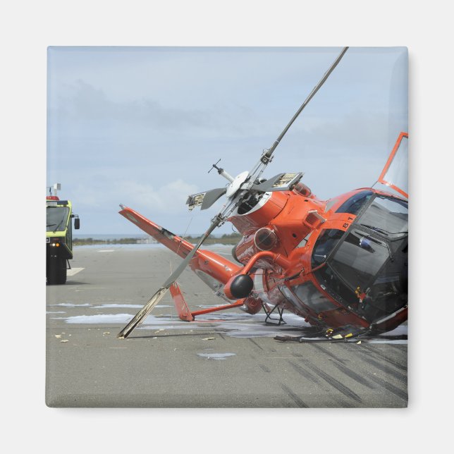 A US Coast Guard MH-65 Dolphin helicopter crash Magnet (Front)