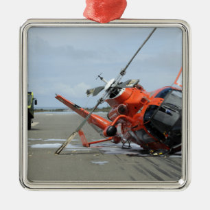 A US Coast Guard MH-65 Dolphin helicopter crash Metal Ornament