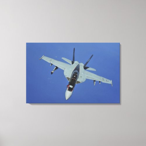 A US Navy FA_18F Super Hornet in flight Canvas Print