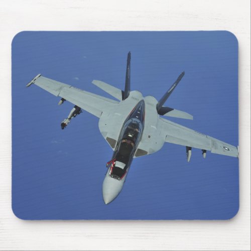 A US Navy FA_18F Super Hornet in flight Mouse Pad