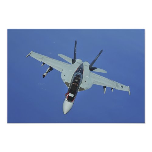 A US Navy FA_18F Super Hornet in flight Photo Print
