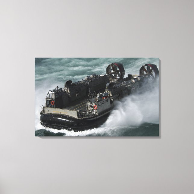 A US Navy Landing Craft Air Cushion Canvas Print (Front)
