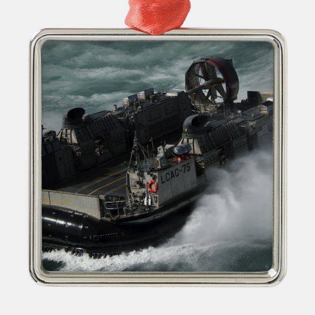 A US Navy Landing Craft Air Cushion Metal Ornament (Front)