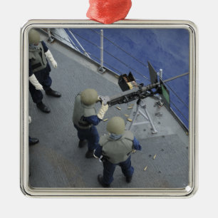 A US Sailor fires a 50-caliber M2HB Metal Ornament