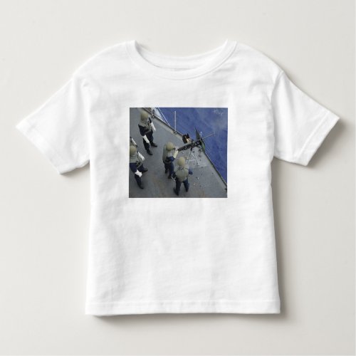 A US Sailor fires a 50_caliber M2HB Toddler T_shirt