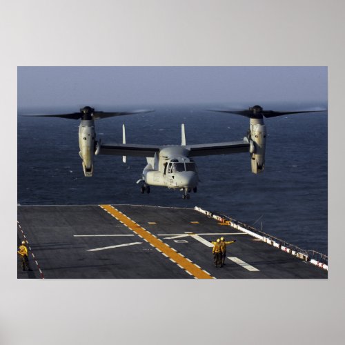 A V_22 Osprey aircraft prepares to land Poster