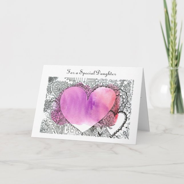 A Valentine for a Special Daughter Customizable Card (Front)