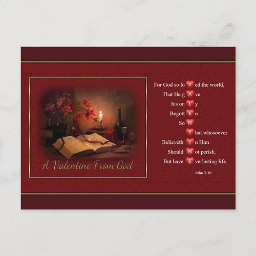 A Valentine From God Postcard