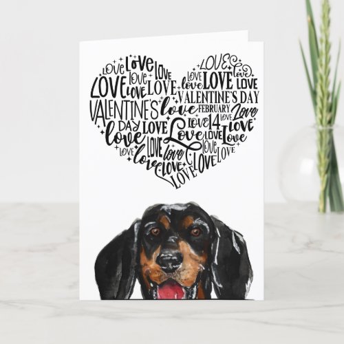 A Valentine from your Black  Tan Coonhound Card