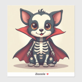 A Vampire Skeleton Puppy Sticker