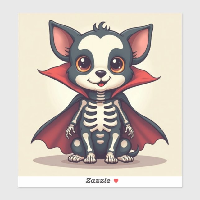 A Vampire Skeleton Puppy  Sticker (Sheet)