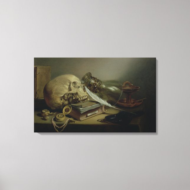A Vanitas Still Life Canvas Print (Front)