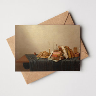 A Vanitas with Books and Skull Gerrit van Vucht Card