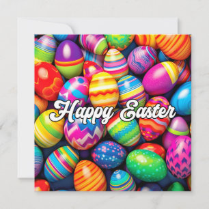 A Variety Of Colorful Easter Eggs Card