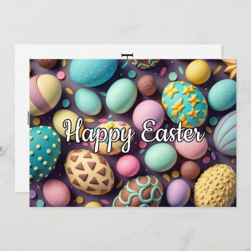A Variety Of Delicious Chocolate Easter Eggs Holiday Card
