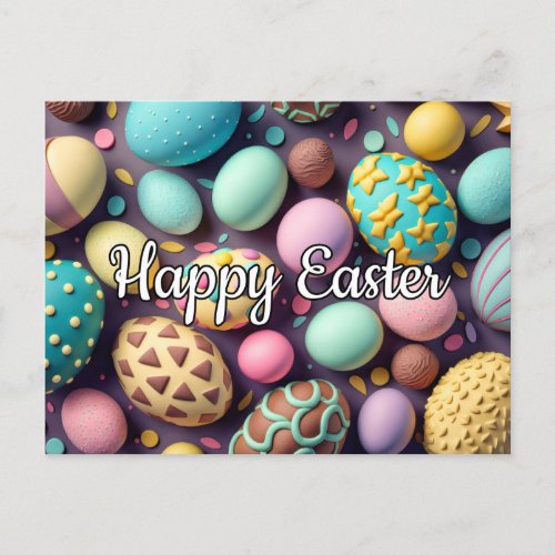 A Variety Of Delicious Chocolate Easter Eggs Postcard