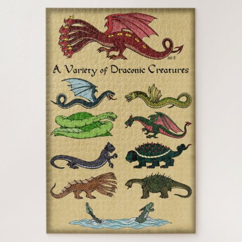 A Variety of Draconic Creatures Jigsaw Puzzle