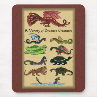 A Variety of Draconic Creatures Mouse Pad