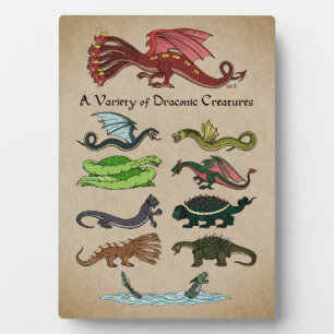 A Variety of Draconic Creatures Plaque