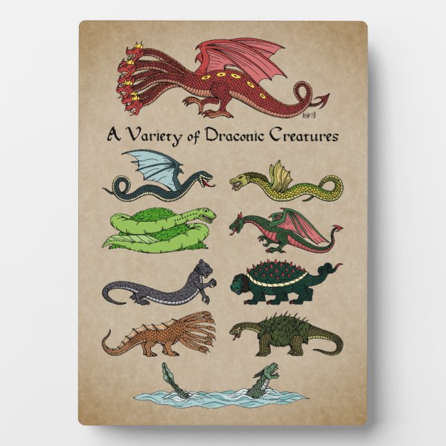 A Variety of Draconic Creatures Plaque (Front)