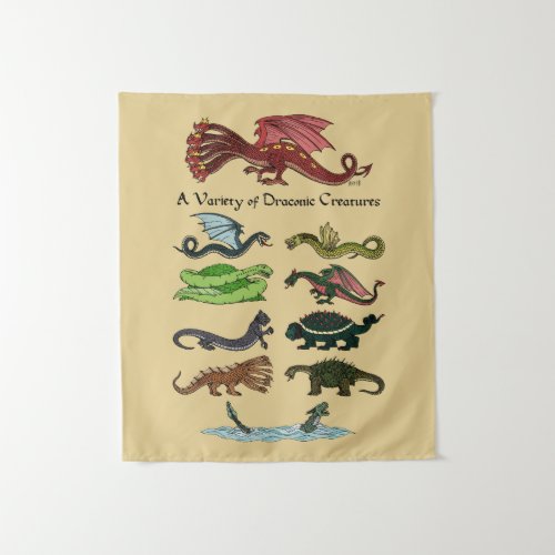 A Variety of Draconic Creatures Tapestry