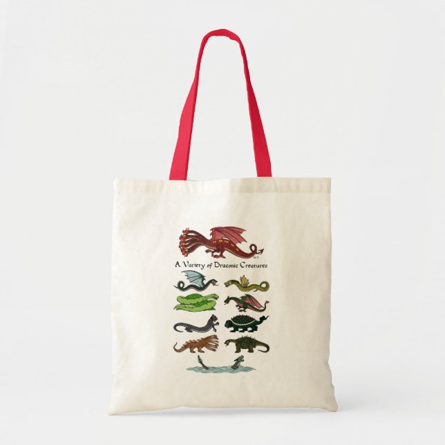 A Variety of Draconic Creatures Tote Bag (Front)