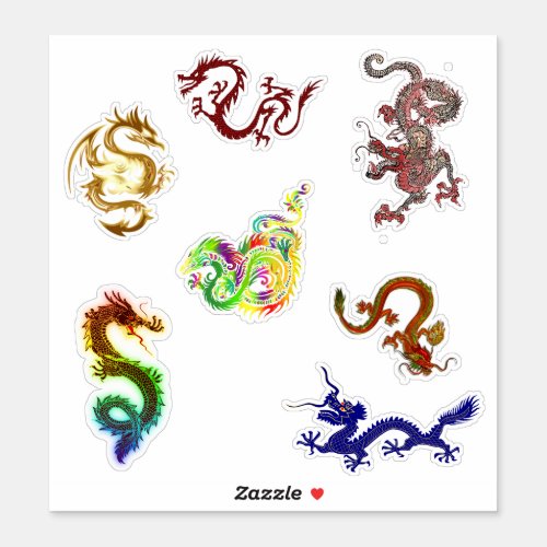 A Variety of Seven Dragons Sticker