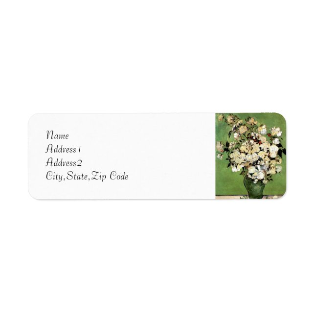 A Vase of Roses by van Gogh Label (Front)