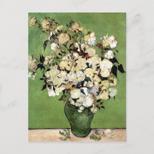 A Vase of Roses by Vincent Van Gogh Postcard