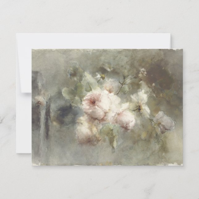 A vase with roses by Margaretha Roosenboom (1853 – Note Card (Front)