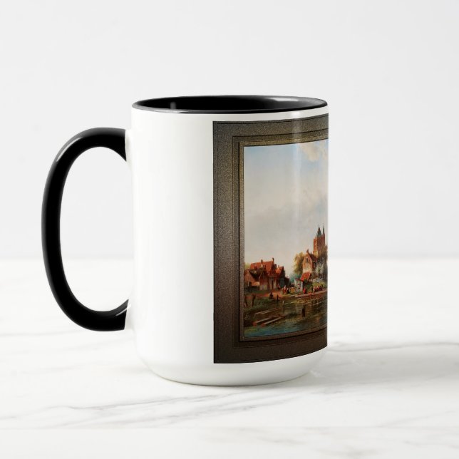 A Vast River Landscape With Windmills Mug (Left)