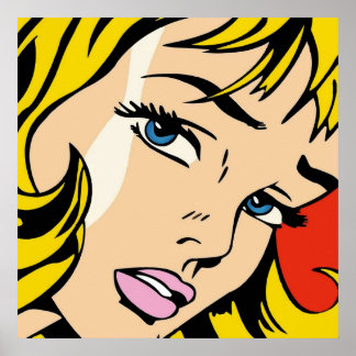 A vectorised and reworked pop art of Roy Lichtenst Poster