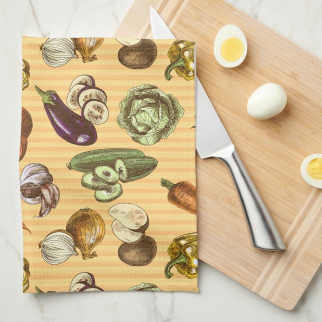 A Veggie Garden Kitchen Towel (Quarter Fold)