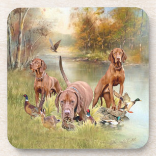 A versatile aristocrat in the Hungarian Vizsla Beverage Coaster