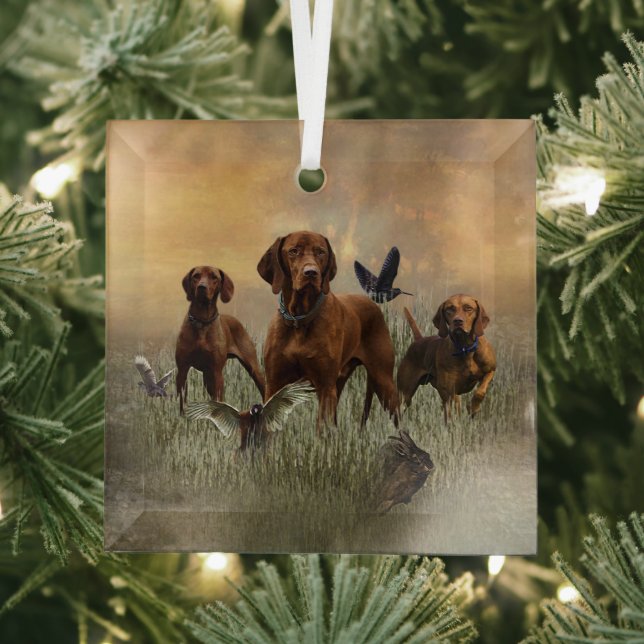 A versatile aristocrat in the Hungarian Vizsla Glass Ornament (Insitu)