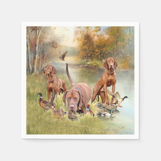 A versatile aristocrat in the Hungarian Vizsla Napkins (Front)