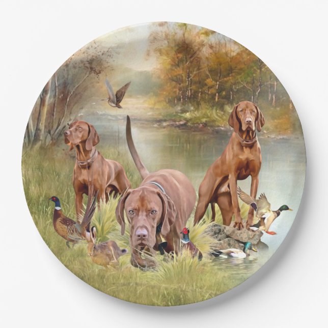 A versatile aristocrat in the Hungarian Vizsla Paper Plates (Front)