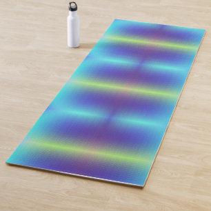A vertical, colorful abstract pattern yoga mat