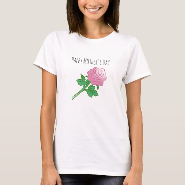 A very beautiful pink rose T-Shirt (Front)