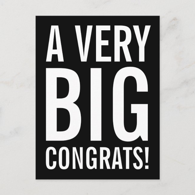 A Very Big Congrats Postcard (Front)