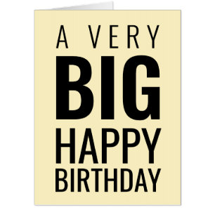 A Very Big Happy Birthday Modern Pastel Yellow Card