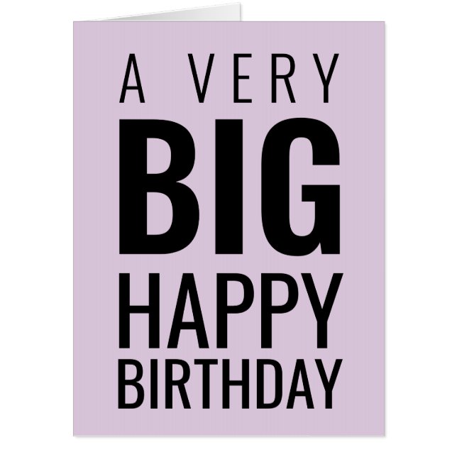 A Very Big Happy Birthday Modern | Purple Card (Front)