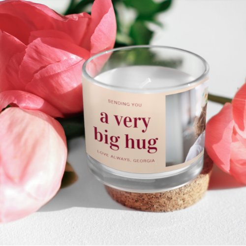 A Very Big Hug  Personalized 3 Photo Scented Candle