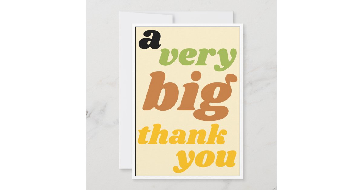 A Very Big Thank You Casual Workplace Appreciation Card | Zazzle
