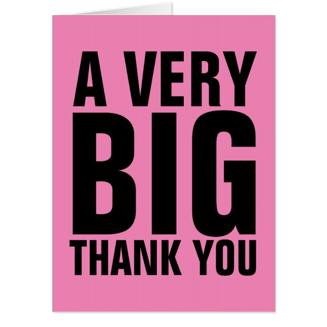 A VERY BIG THANK YOU GIANT JUMBO CARD (Front)